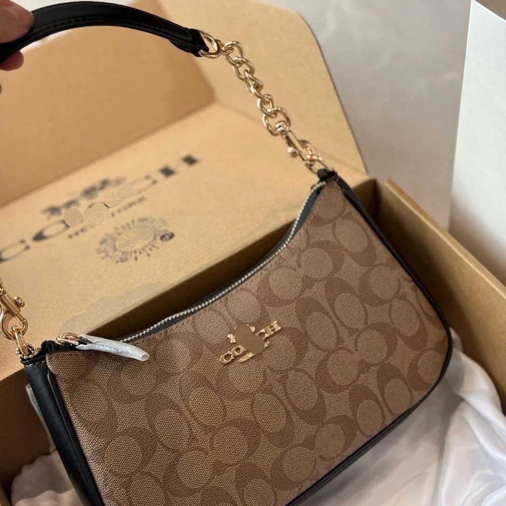 Coach Shoulder Bags Teri 25 chain bag — Tortoiseshell with black, airplane box