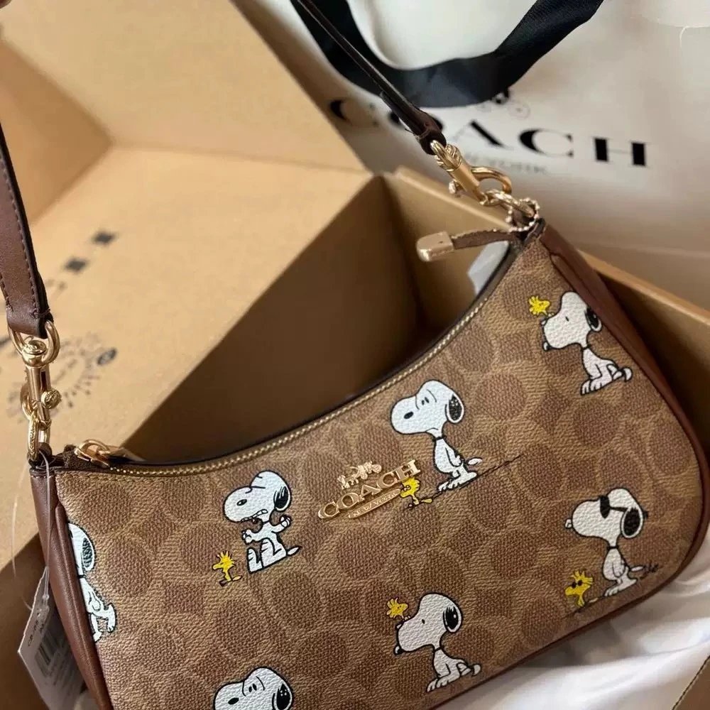 Coach Shoulder Bags Teri 25 chain bag — Snoopy Brown aircraft box
