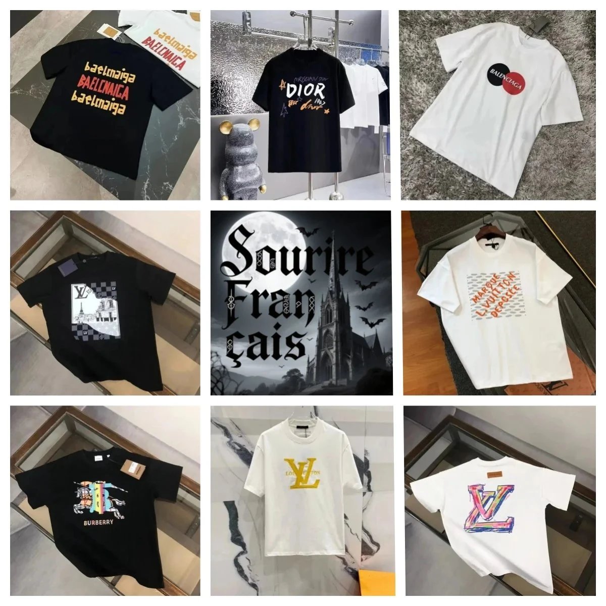 LVDiorBalenciaga T-shirt (40 STYLE TOP)