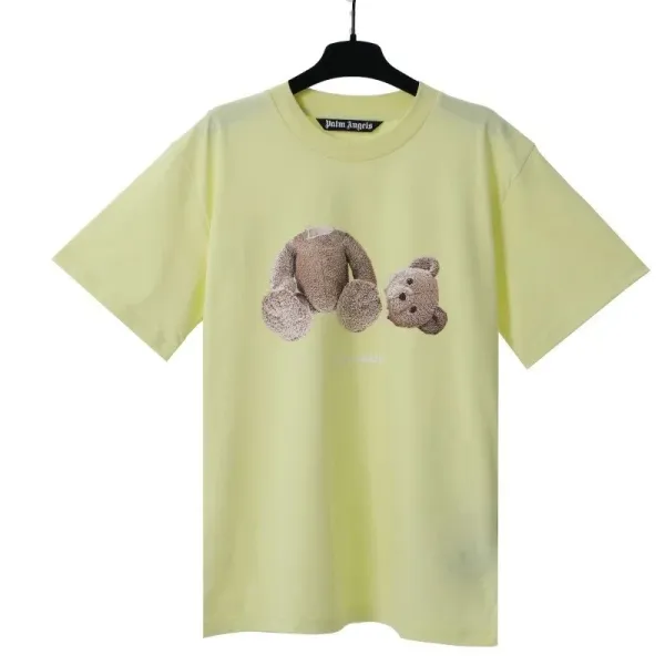 Palm Angels Teddy Bear Print Lime Green T-Shirt - 1