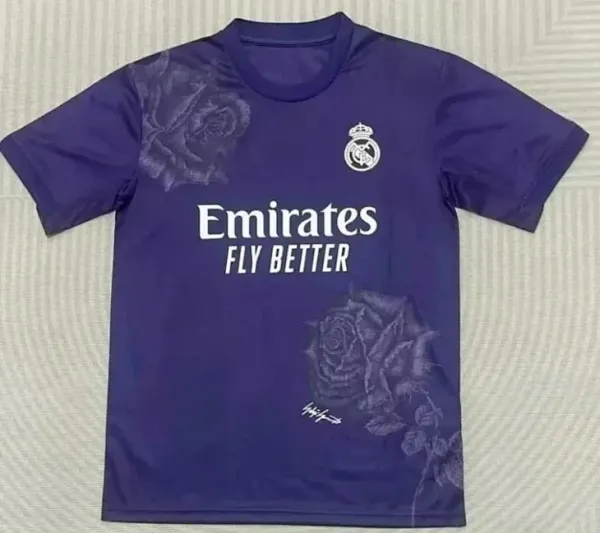 Real Madrid x Off-White Rose Print Purple Jersey - 1
