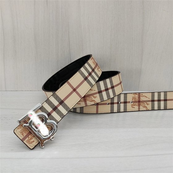 Classic men's and women's belt double-sided embossed two-layer cow TB smooth buckle leather business belt casual versatile pants belt