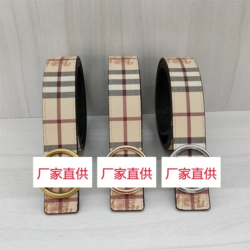 经典款男女士皮带双面压花二层牛TB平滑扣皮商务腰带休闲百搭裤带 3
