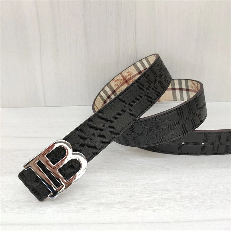 Left TB Black Embossed Silver Buckle