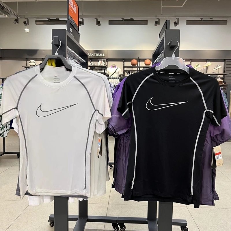 Men's Athletic Compression Short Sleeve T-Shirt Breathable Training Quick-Dry Running Gym Top Basketball Summer