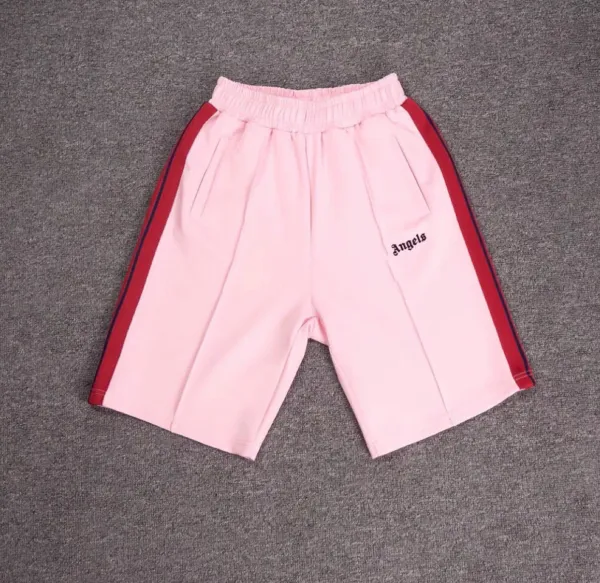 Palm Angels Track Shorts Pink with Red Stripe - 1