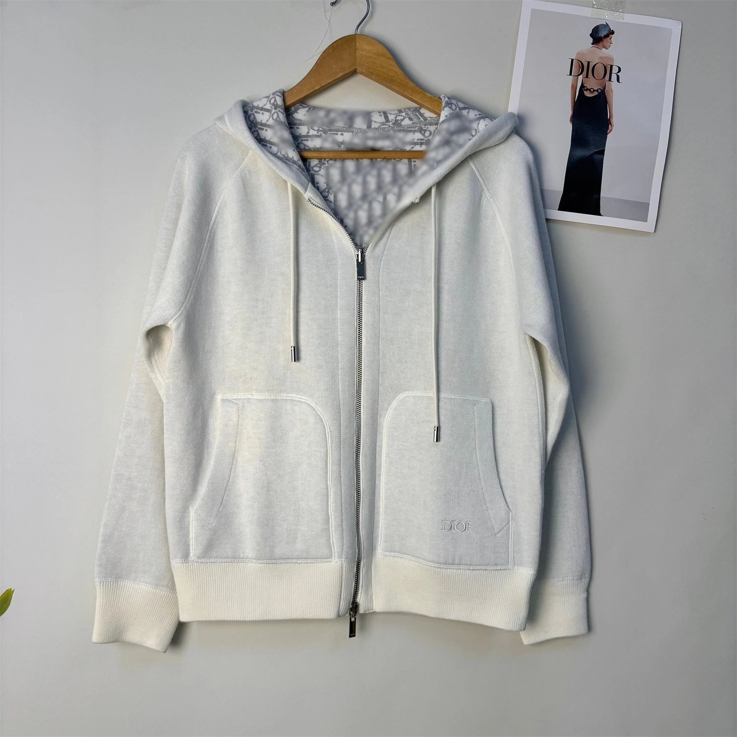 New Unisex Reversible Hooded Zip-Up Knit Cardigan