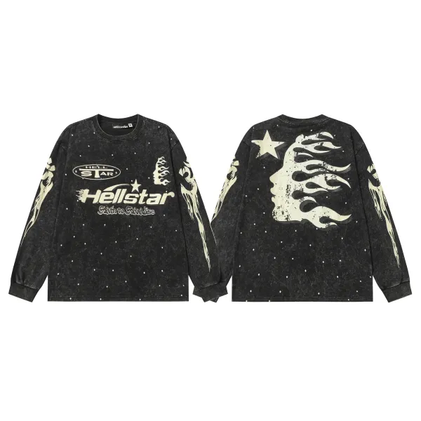Hellstar Faith to Stardust Long-Sleeve Tee Black - 1