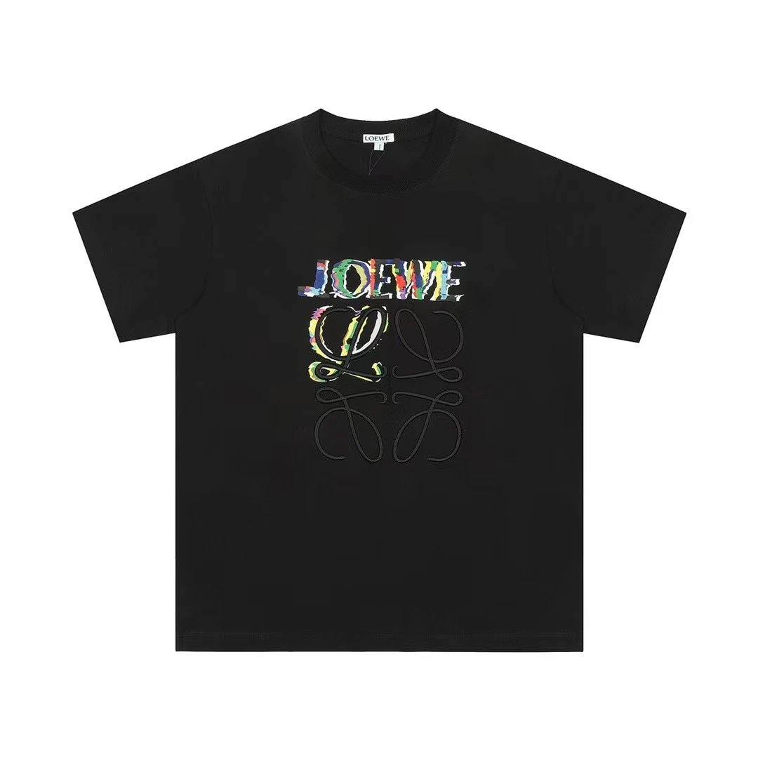 Loewe Multicolor Logo Print Black T-Shirt - 1