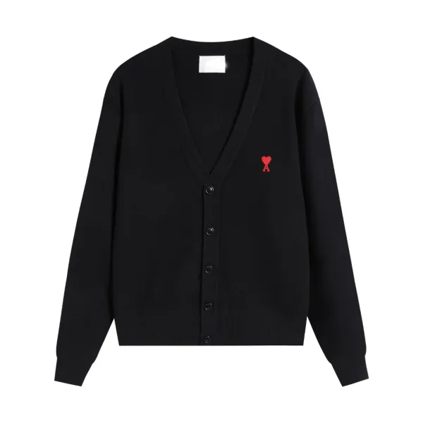 Ami Paris Classic V-Neck Cardigan Red - 7