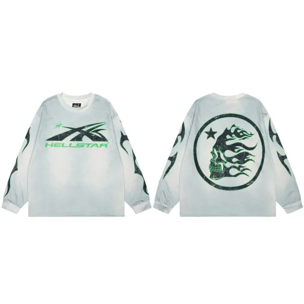 Hellstar X Skull Flame Long Sleeve T-Shirt Multicolor - 1