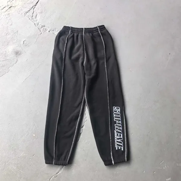 Supreme Logo Tape Sweatpants Black - 1
