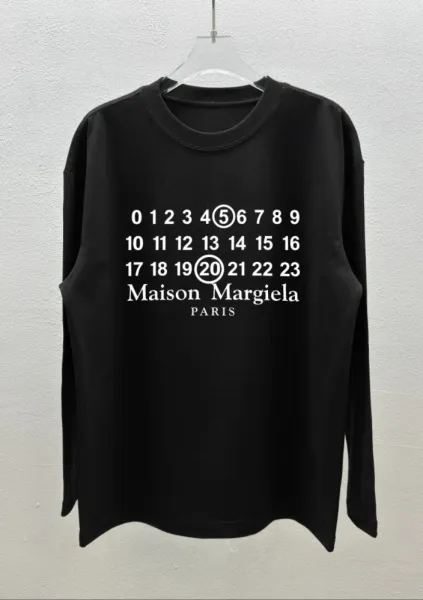 Maison Margiela Numbered Graphic Long-Sleeve T-Shirt Black - 1
