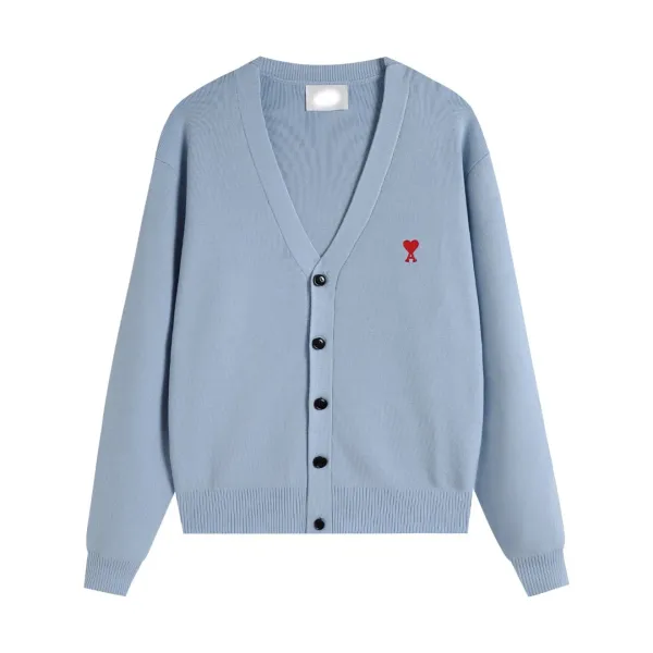 Ami Paris Classic V-Neck Cardigan Red - 15