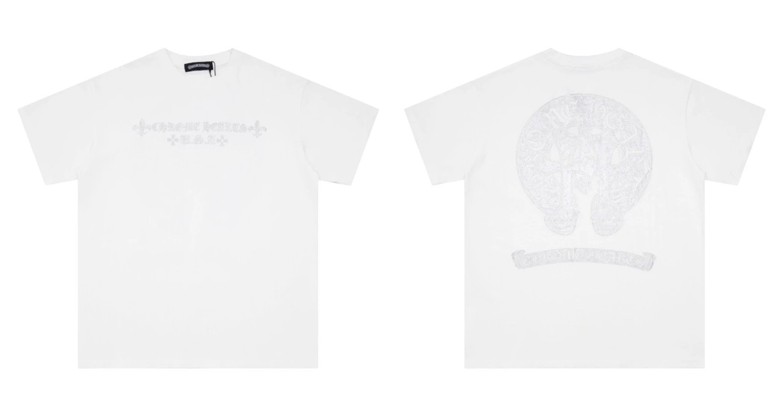 Chrome Hearts Caution Pink Graphic T-Shirt Gray - 10