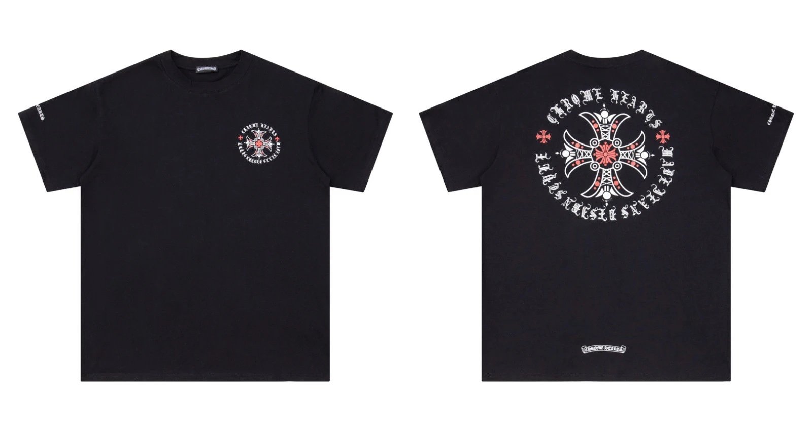 Chrome Hearts Caution Pink Graphic T-Shirt Gray - 18
