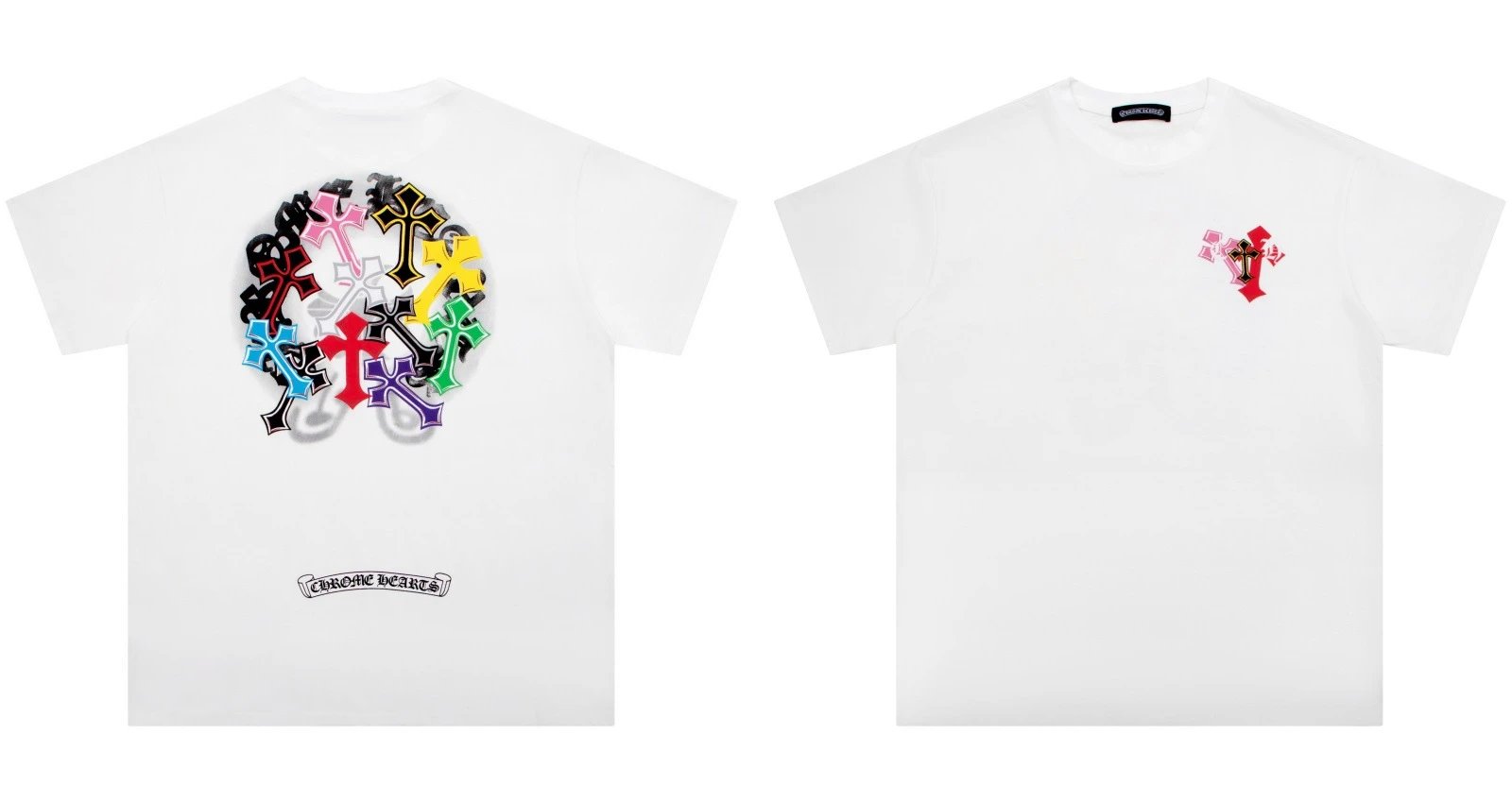 Chrome Hearts Caution Pink Graphic T-Shirt Gray - 40