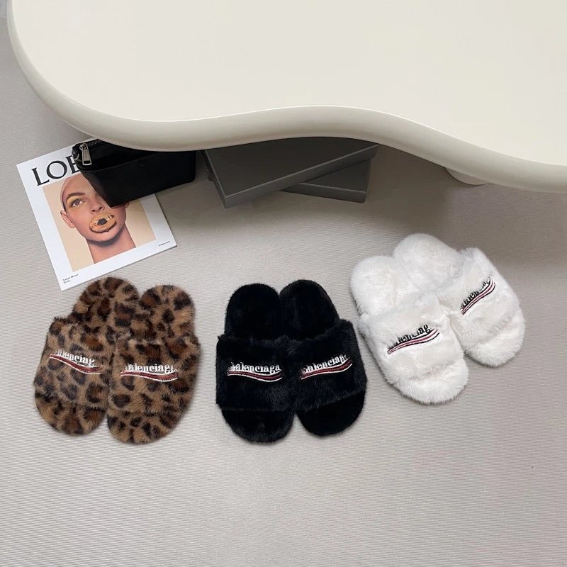 Balenciaga Fur Slide Black Slippers product detail 2 in Litbuy spreadsheet finds