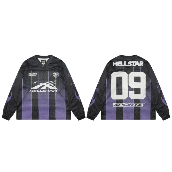 Hellstar Sports 09 Striped Mesh Jersey Black Purple - 1
