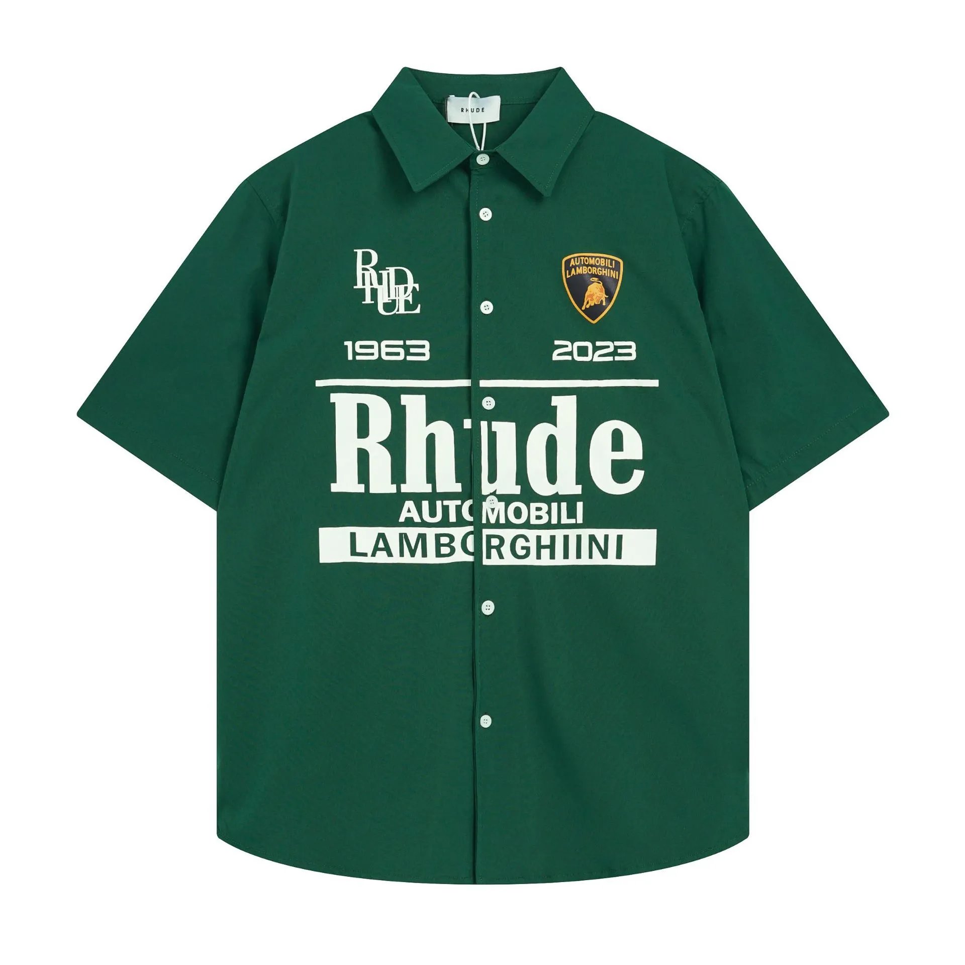 Rhude Lamborghini Collaboration Short-Sleeve Button-Up Shirt T-Shirt