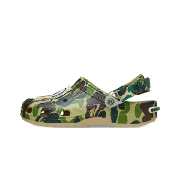 Crocs x A Bathing Ape Classic Clog Pink Camo Jibbitz Edition Sandals - 4
