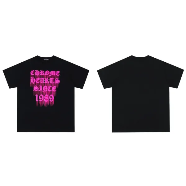 Chrome Hearts Since 1989 Pink Drip Graphic T-Shirt - 1