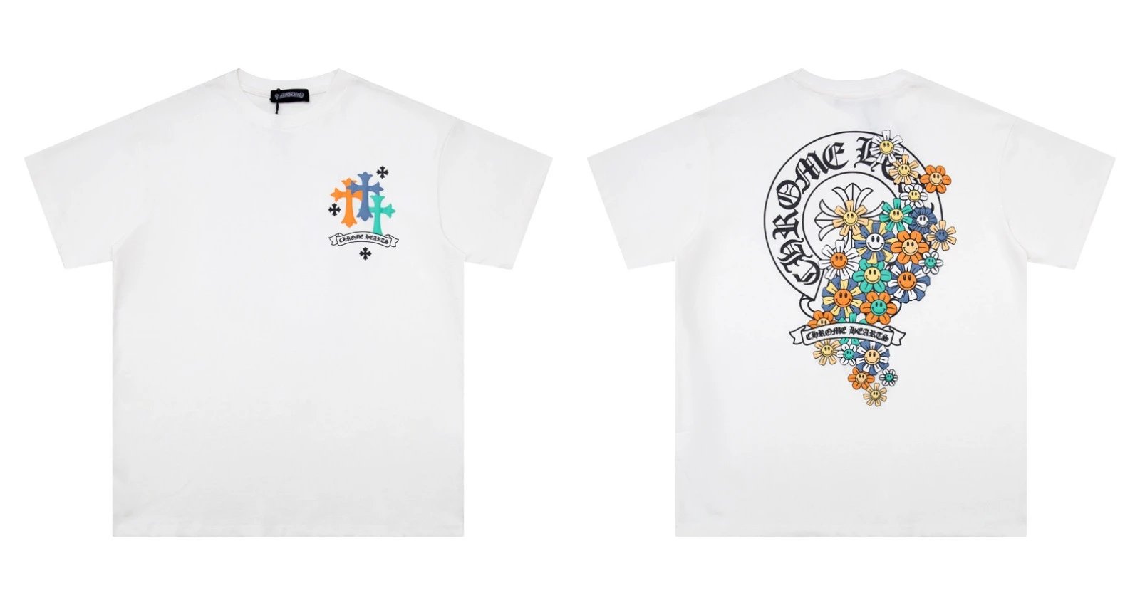 Chrome Hearts Caution Pink Graphic T-Shirt Gray - 9