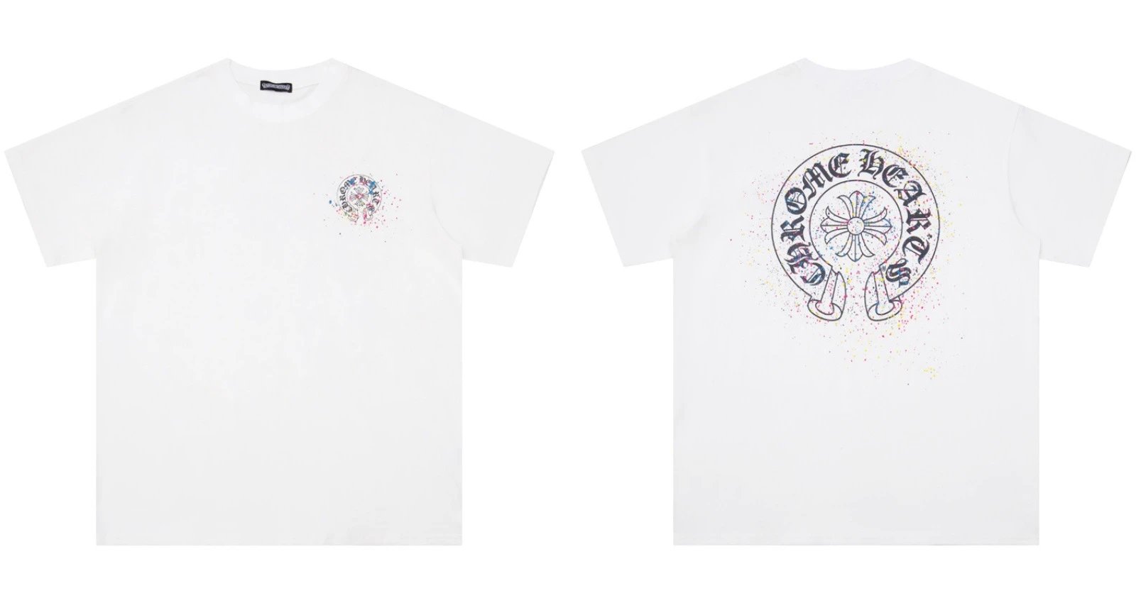 Chrome Hearts Caution Pink Graphic T-Shirt Gray - 50