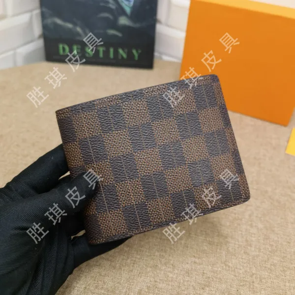 Louis Vuitton Damier Graphite Bifold Wallet Brown Short Wallet - 1