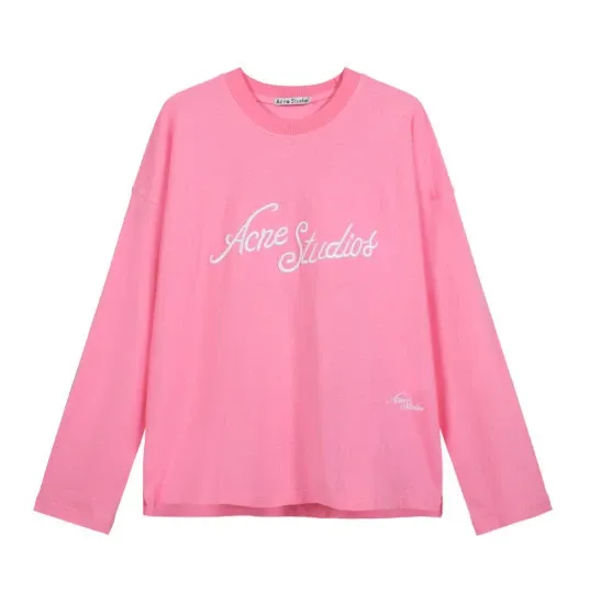 Acne Studios Logo Embroidered Pink Long-Sleeve T-Shirt - 1