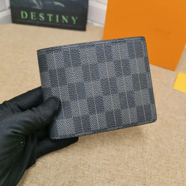 Louis Vuitton Damier Graphite Bifold Wallet Gray Short Wallet - 1