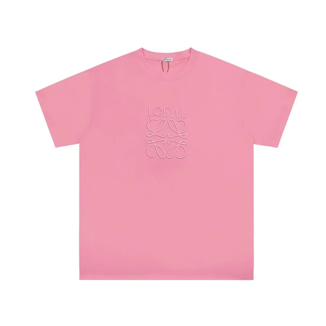 Loewe Anagram Embroidered T-Shirt Black with Cream Trim - 9
