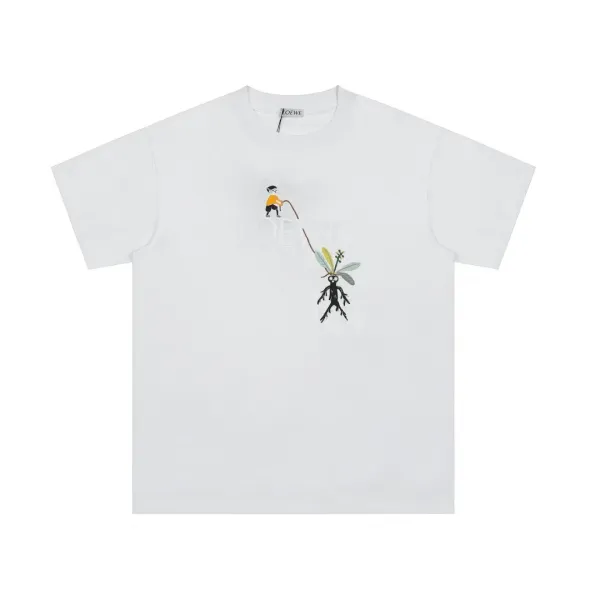 Loewe × Javier Calleja Graphic Embroidered White T-Shirt - 1