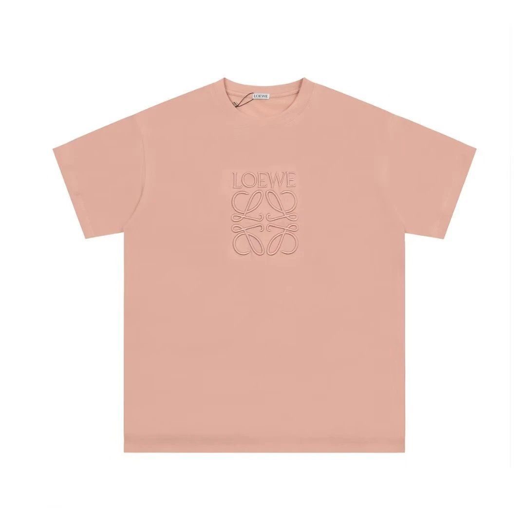 Loewe Anagram Embroidered T-Shirt Black with Cream Trim - 10