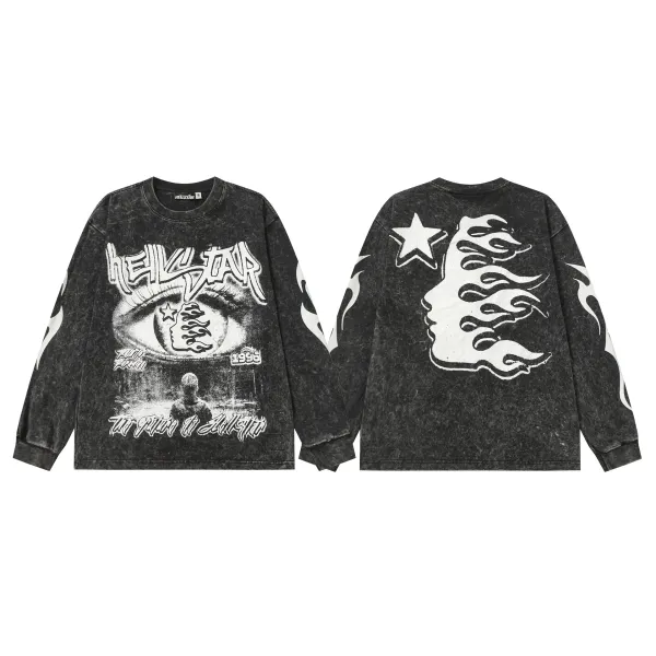 Hellstar The Film In Hellstar Acid Wash Long Sleeve T-Shirt - 1