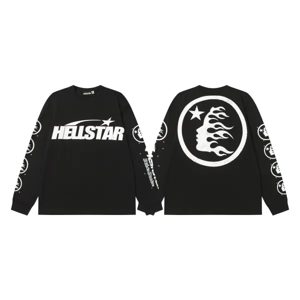 Hellstar Star Flame Long Sleeve T-Shirt Black - 1