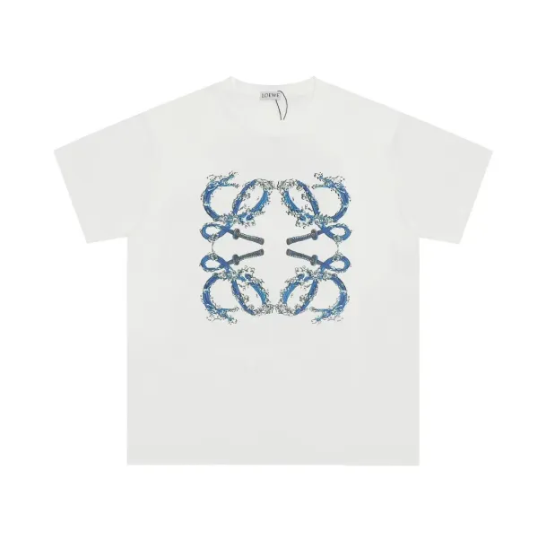 Loewe Anagram Wave Print White T-Shirt - 1