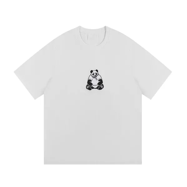 Design Panda Embroidered Graphic T-Shirt White - 1