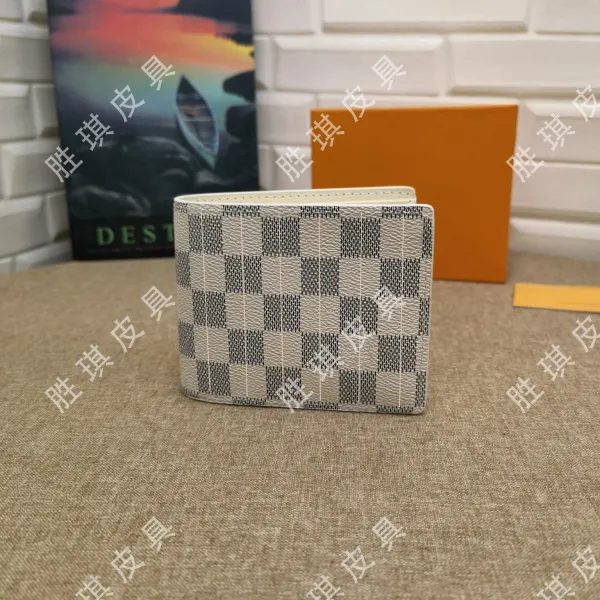 Louis Vuitton Damier Azur Canvas Bifold Wallet White Short Wallet - 1