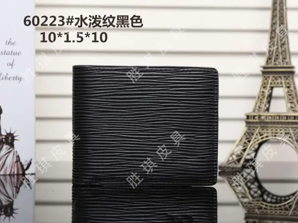 Louis Vuitton Epi Leather Bifold Wallet Black Short Wallet - 1