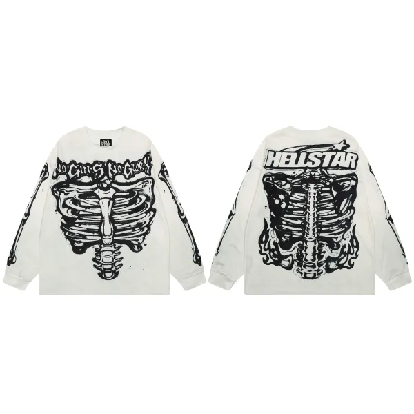 Hellstar No Guns No Glory Skeleton Long Sleeve T-Shirt - 1