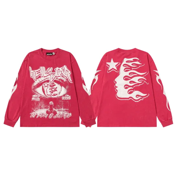Hellstar The Film In Hellstar Long Sleeve T-Shirt Pink - 1