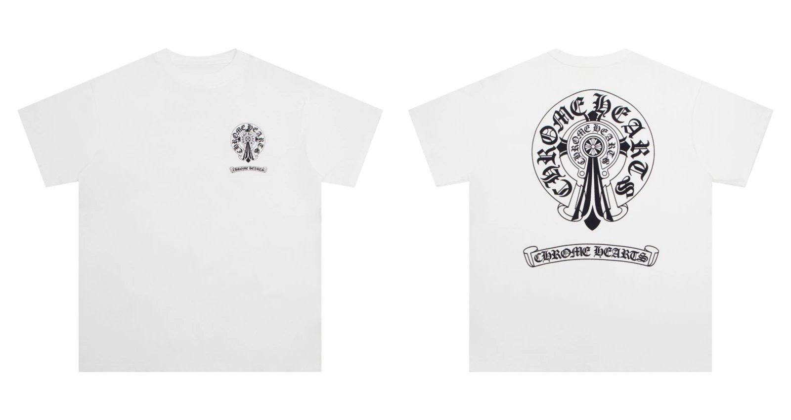 Chrome Hearts Caution Pink Graphic T-Shirt Gray - 12