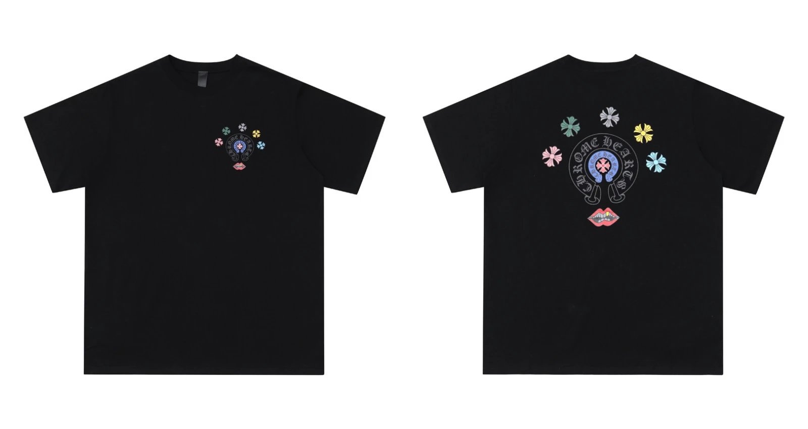 Chrome Hearts Caution Pink Graphic T-Shirt Gray - 20