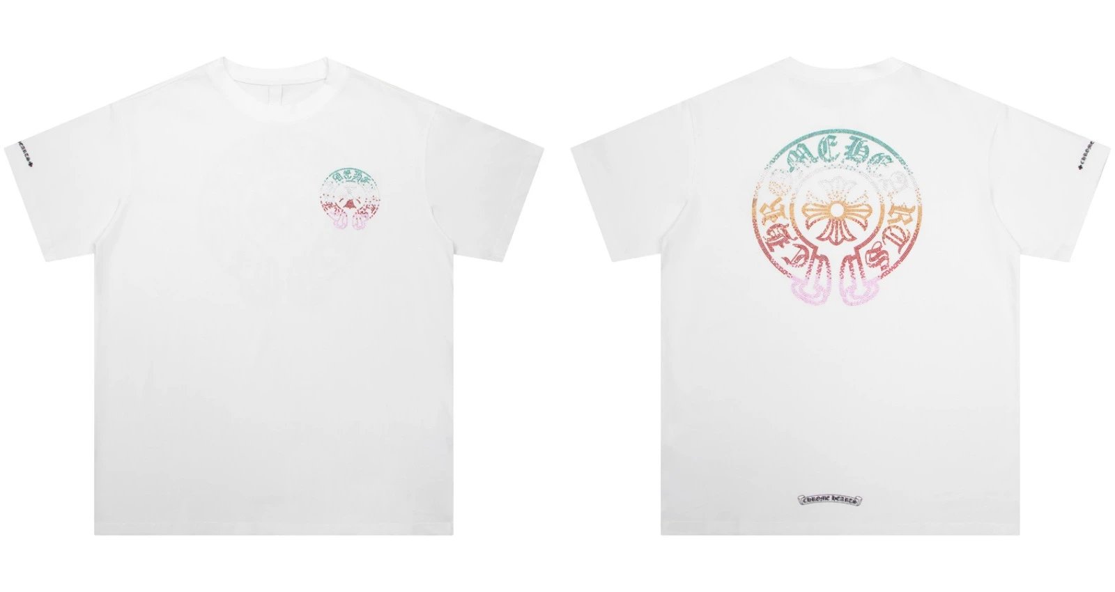 Chrome Hearts Caution Pink Graphic T-Shirt Gray - 36