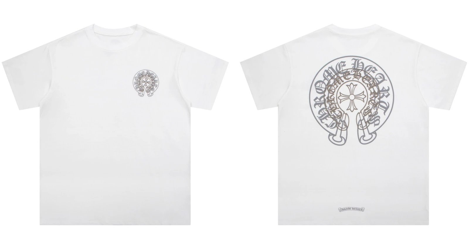 Chrome Hearts Caution Pink Graphic T-Shirt Gray - 44