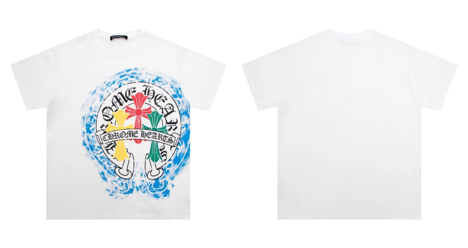 Chrome Hearts Caution Pink Graphic T-Shirt Gray - 15