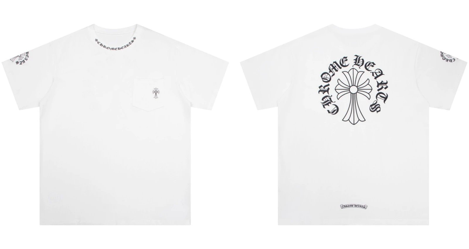 Chrome Hearts Caution Pink Graphic T-Shirt Gray - 39