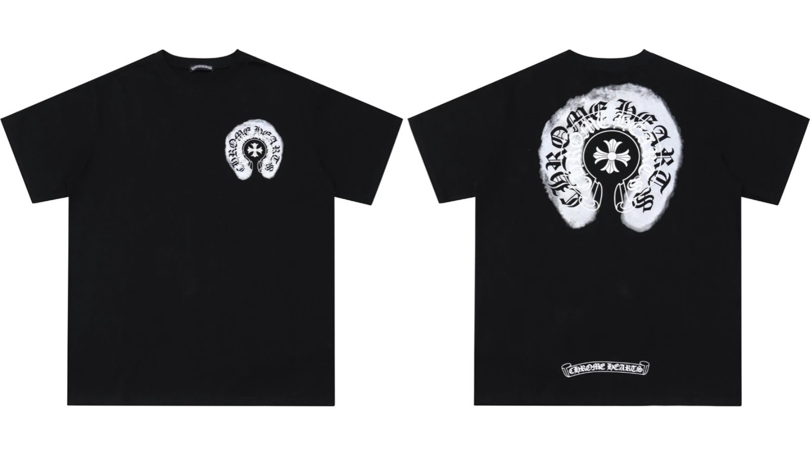 Chrome Hearts Caution Pink Graphic T-Shirt Gray - 49