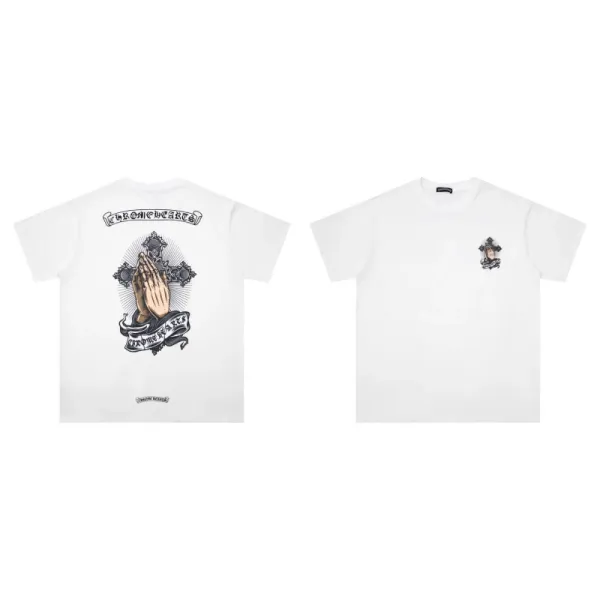 Chrome Hearts Praying Hands White T-Shirt - 1